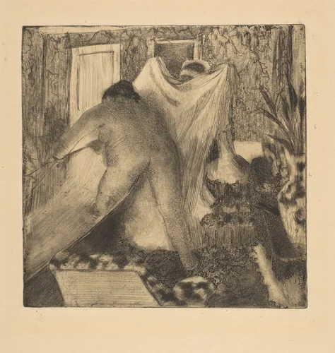 Leaving the Bath by Edgar Degas, print, 1879-1880