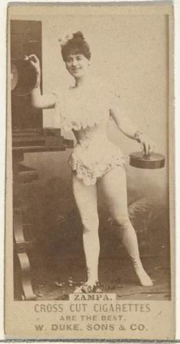 Zampa, from the Actors and Actresses series (N145-3) issued by Duke Sons & Co. to promote Cross Cut Cigarettes by W. Duke, Sons & Co., photograph, 1880-1889