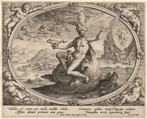 Aër (Air) by Adriaen Collaert, print, 1587