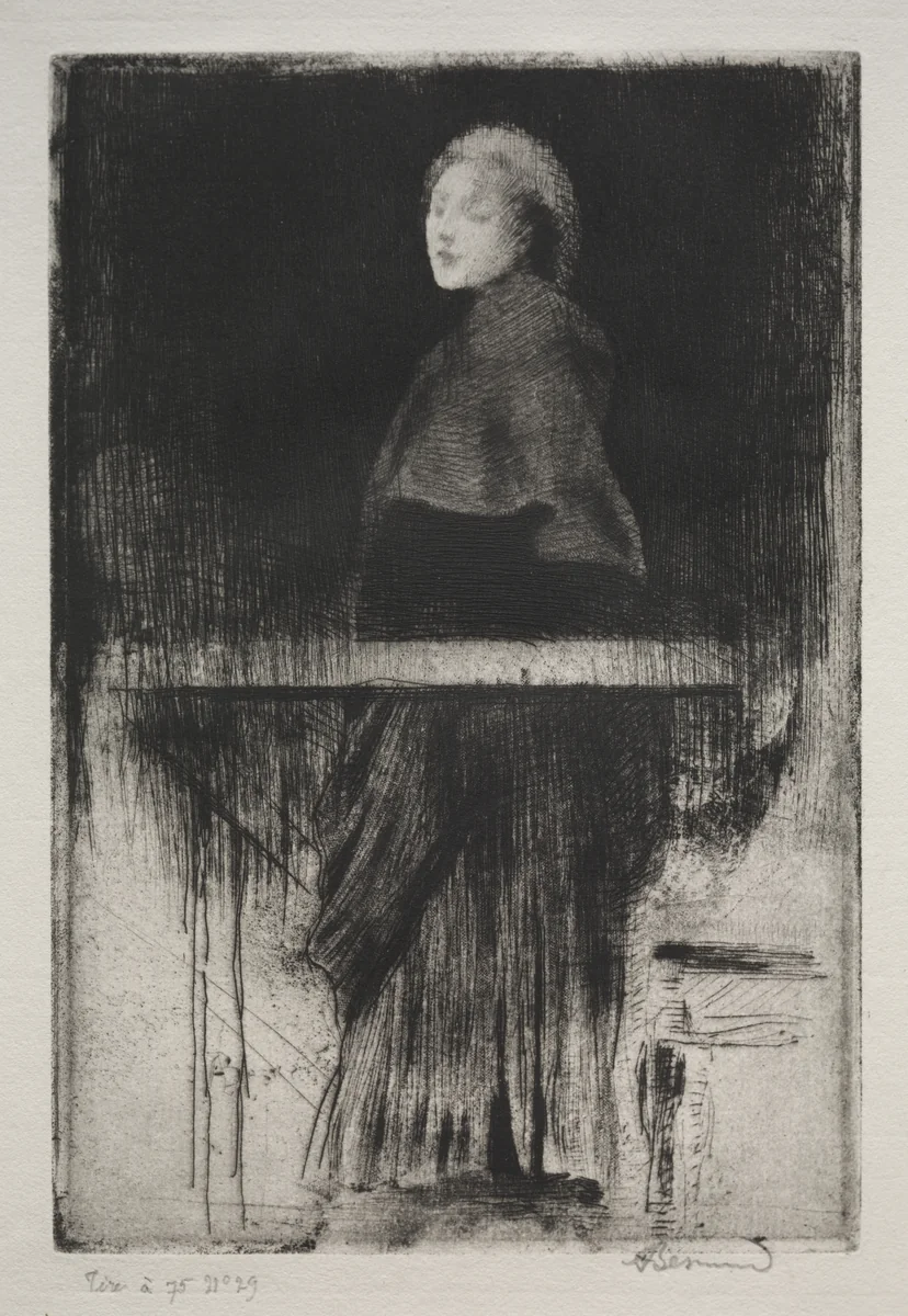 Woman with a Cape by Albert Besnard, print, 1889