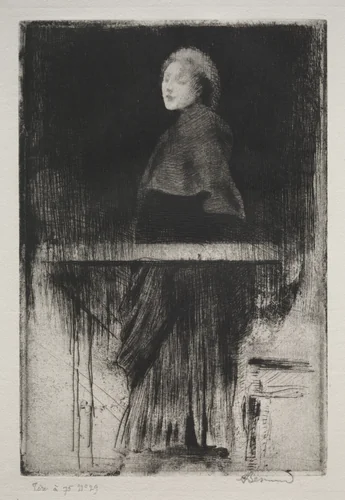 Woman with a Cape by Albert Besnard, print, 1889