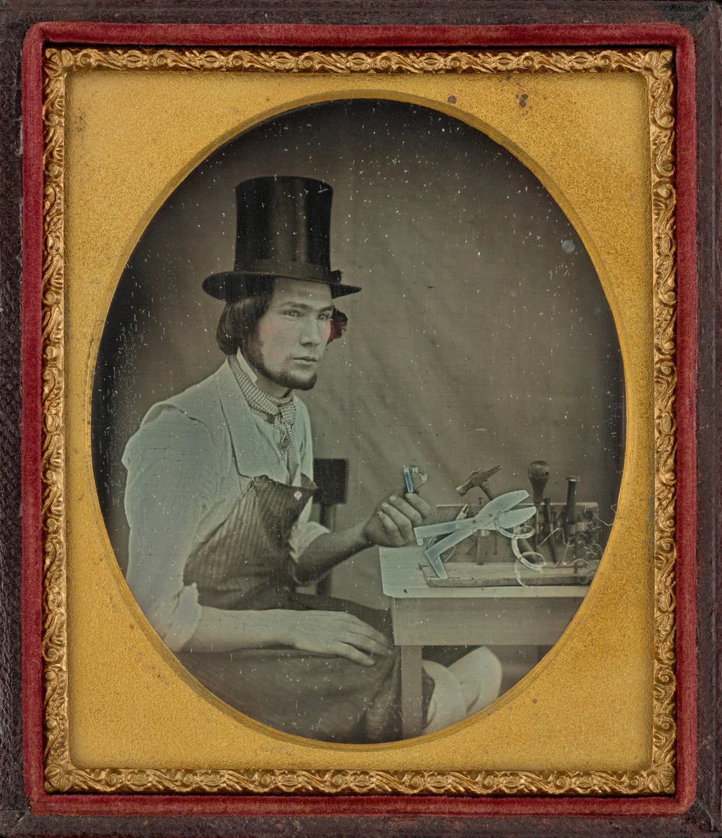 Portrait of a Tinsmith by American 19th Century, photograph, 1850-1859