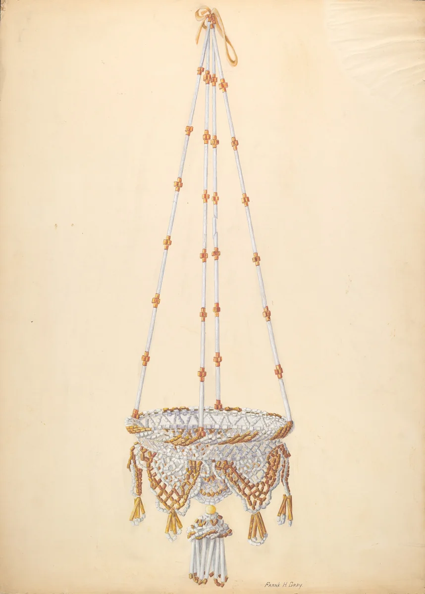 Beadwork Hanging Basket by Frank Gray, index of american design, 1937