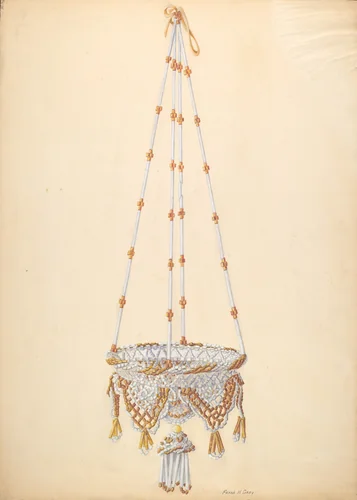 Beadwork Hanging Basket by Frank Gray, index of american design, 1937