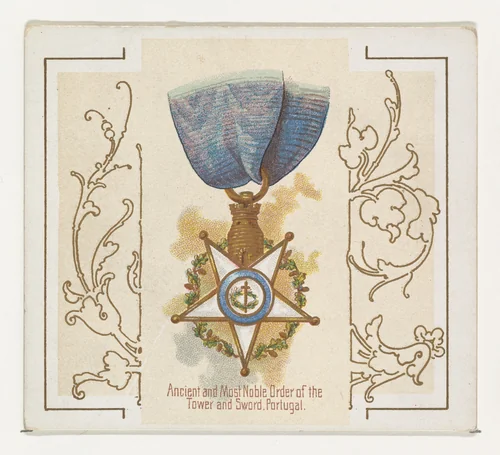 Ancient and Most Noble Order of the Tower and Sword, Portugal, from the World's Decorations series (N44) for Allen & Ginter Cigarettes by Allen & Ginter, print, 1890