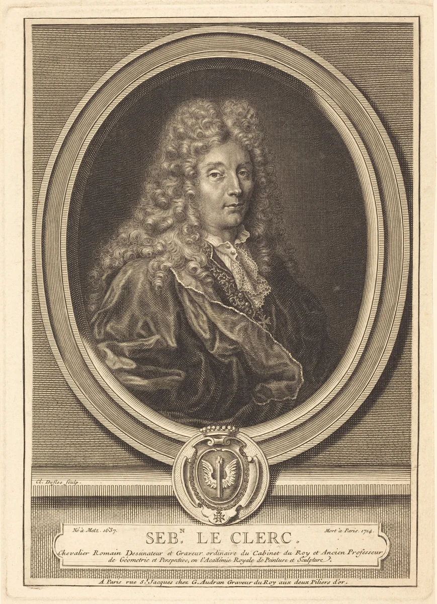 Sebastian Le Clerc by Claude Duflos, print, 1714