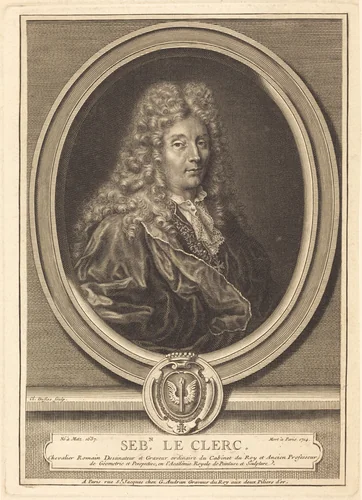 Sebastian Le Clerc by Claude Duflos, print, 1714