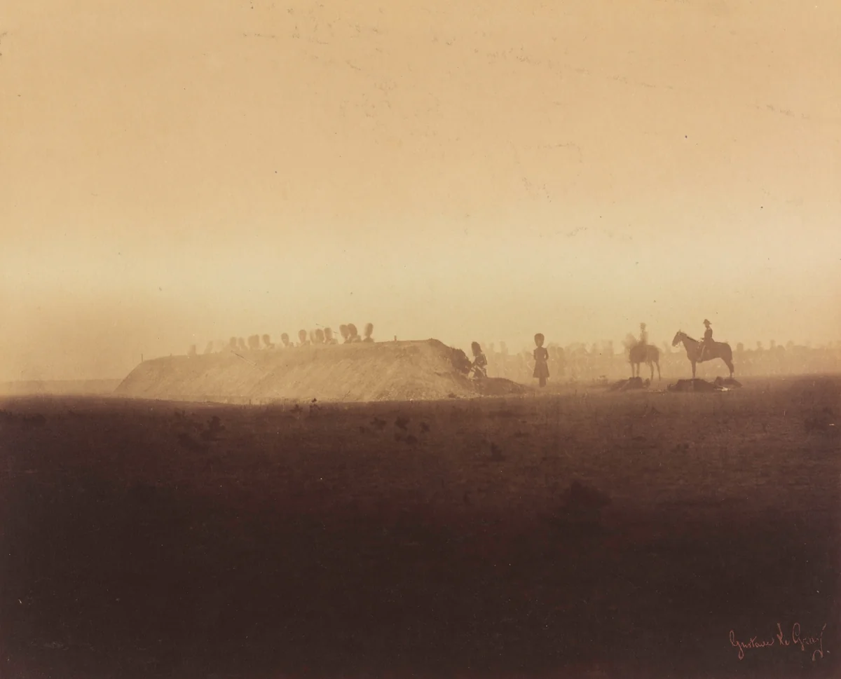 Cavalry Maneuvers, Camp de Châlons by Gustave Le Gray, photograph, 1857