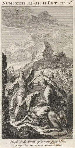 Bileam en zijn ezel by Jan Luyken, print, 1712