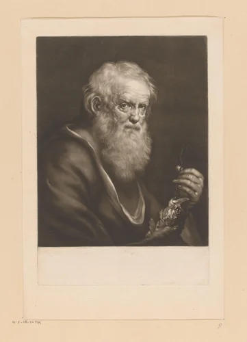 Petrus vindt een munt in de bek van een vis by James McArdell, print, 1745-1765