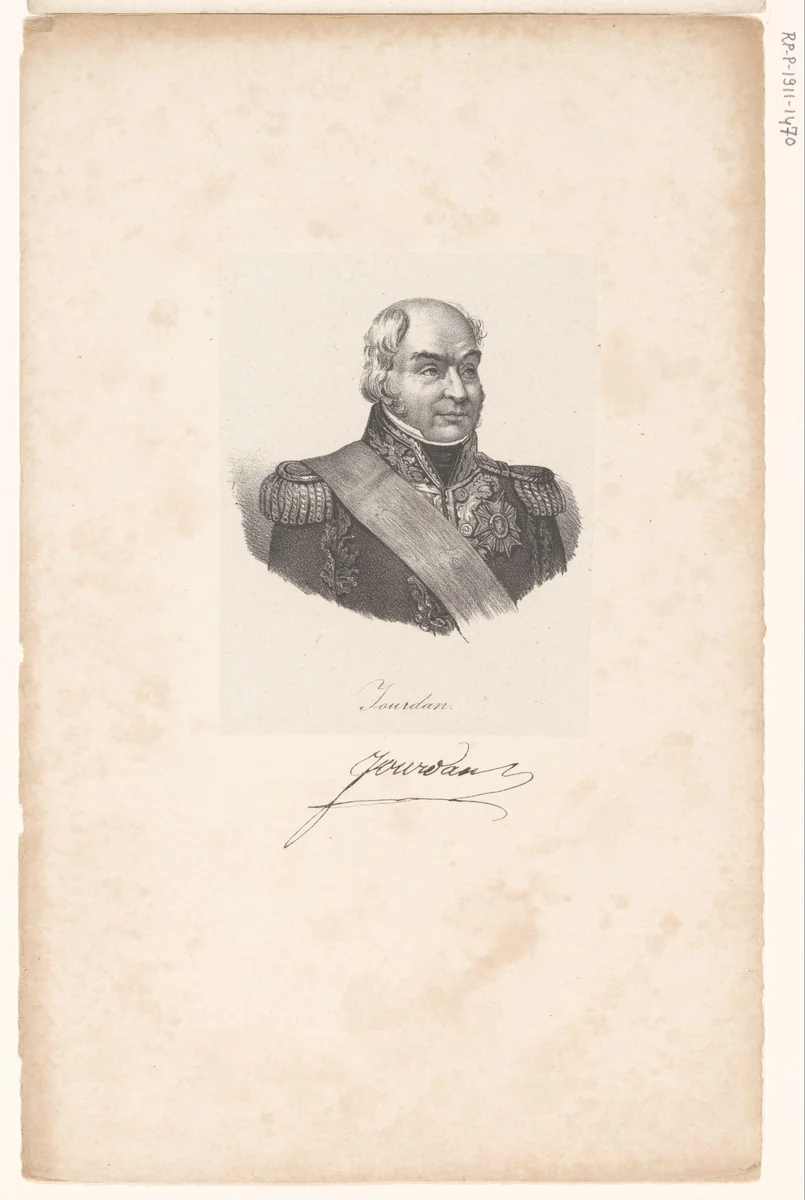 Portret van Jean-Baptiste Jourdan by anonymous, print, 1818-1842