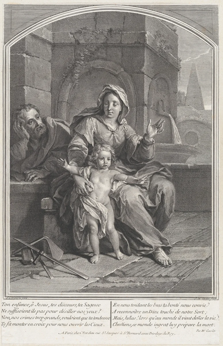 The Holy Family by Jacques Nicolas Tardieu, print, 1730-1795
