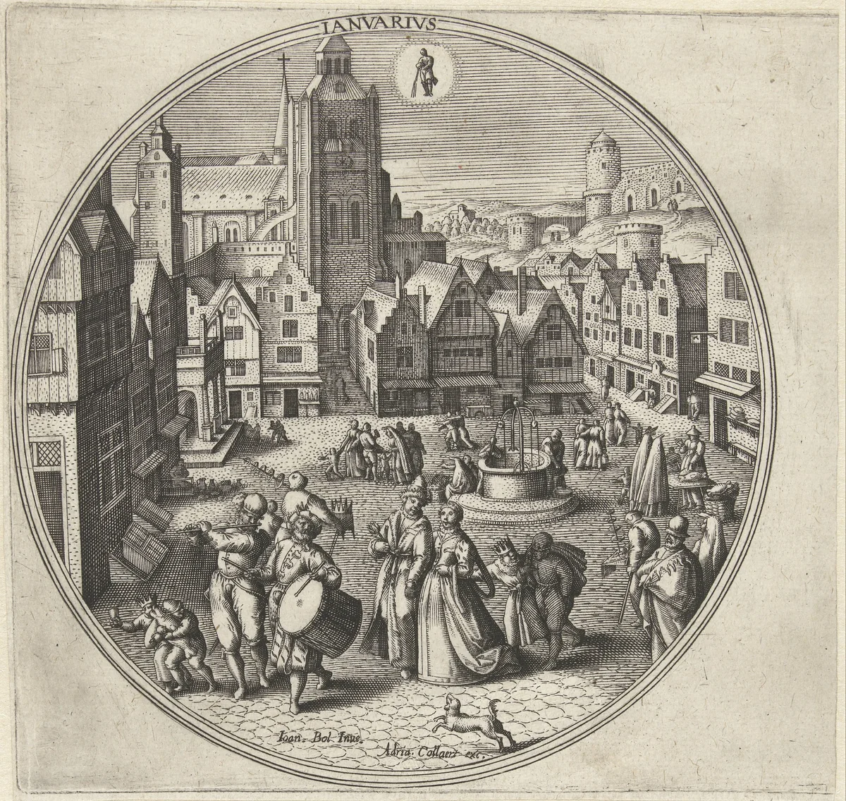 Januari by Unknown, print, 1578-1582