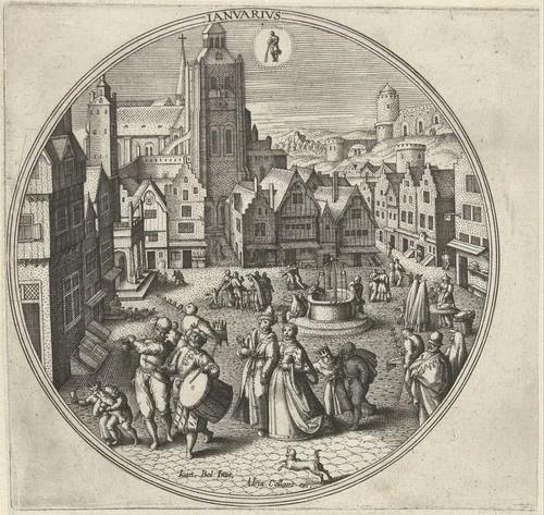 Januari by Unknown, print, 1578-1582