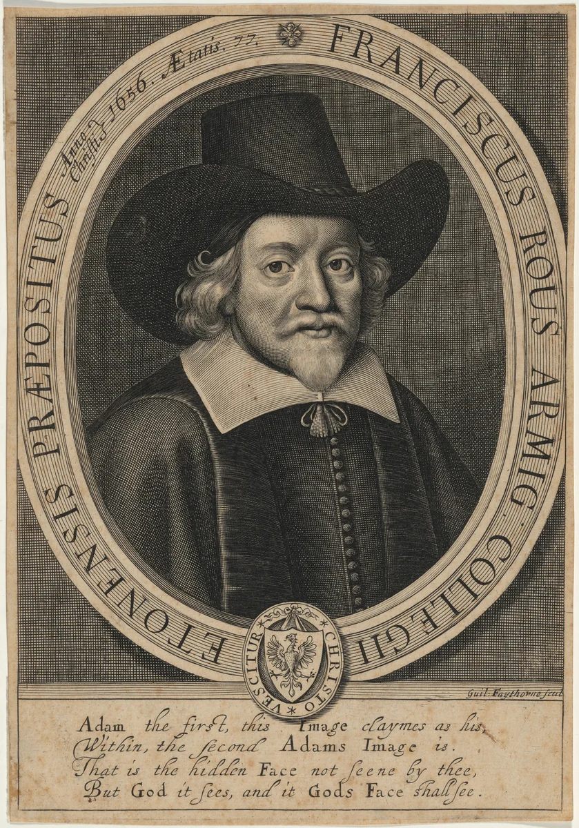 Francis Rous by William Faithorne, print, 1657