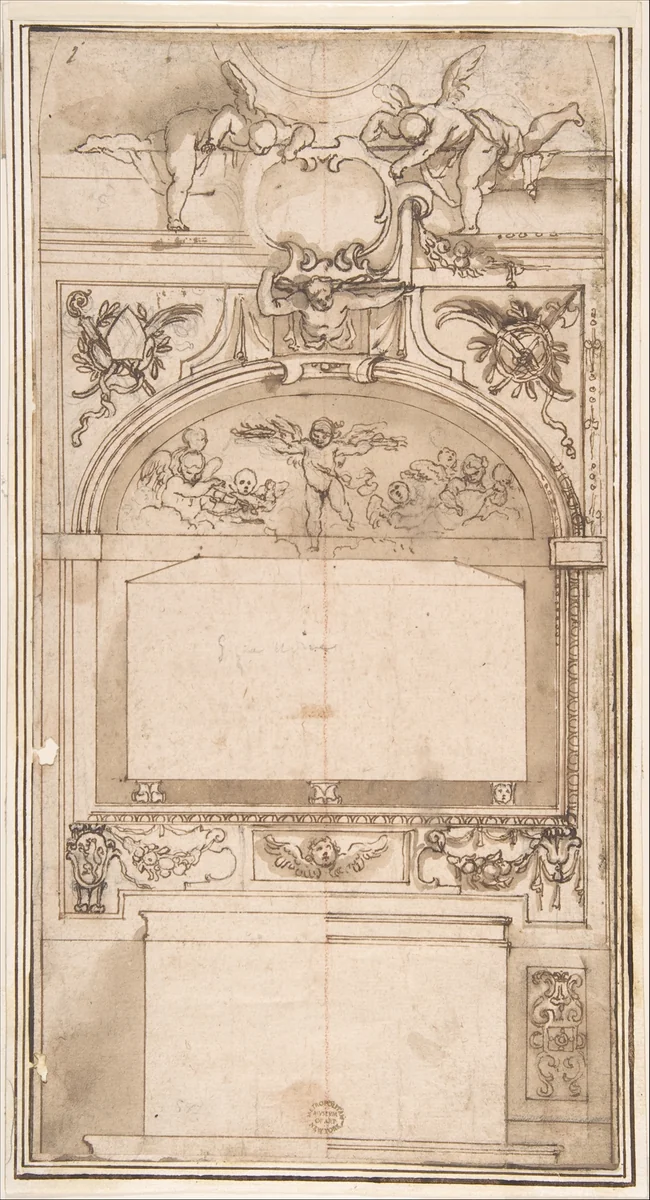 Wall Monument by anonymous, drawing, 1500-1600