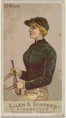 D.D. Withers, from the Racing Colors of the World series (N22a) for Allen & Ginter Cigarettes by Allen & Ginter, print, 1888
