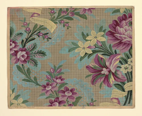 Mise-en-carte (Point-paper) by Germain Frères, textile, 1760-1790