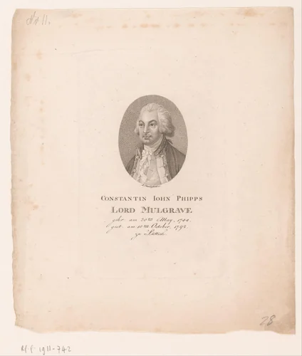 Portret van Constantine Phipps, baron Mulgrave by Carl August Schwerdgeburth, print, 1795-1878