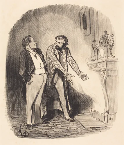 Mais monsieur le propriétaire, voyez... by Honoré Daumier, print, 1847