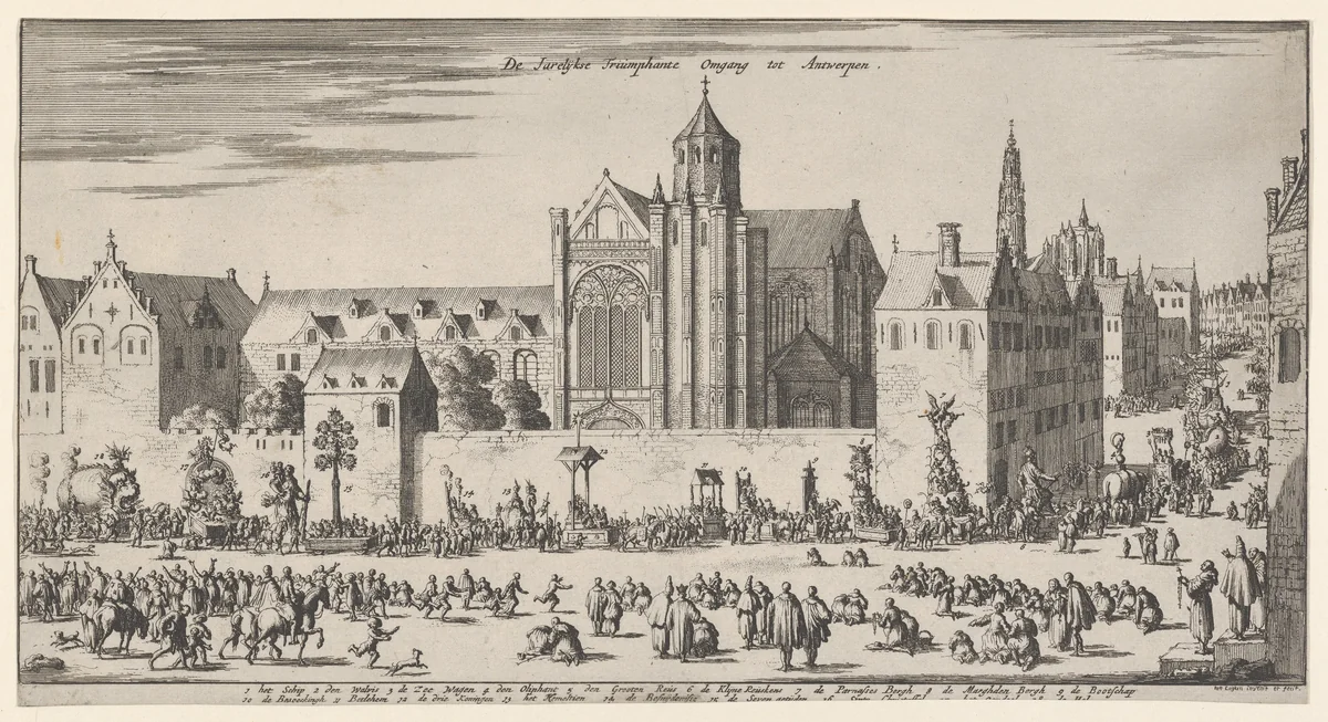 Triumphal procession to Antwerp by Jan Luyken, print, 1684