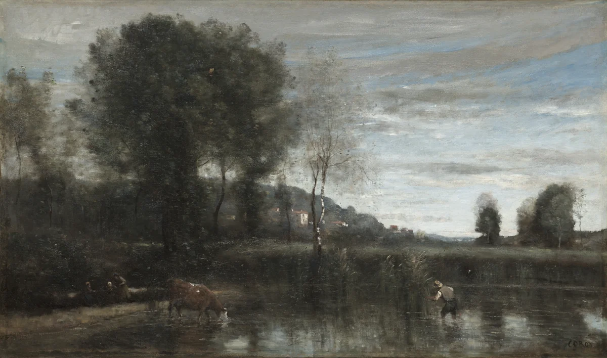 Pond at Ville-d'Avray by Jean-Baptiste-Camille Corot, painting, 1865-1869