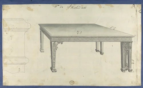 Sideboard Table, from Chippendale Drawings, Vol. II by Thomas Chippendale, drawing, 1753