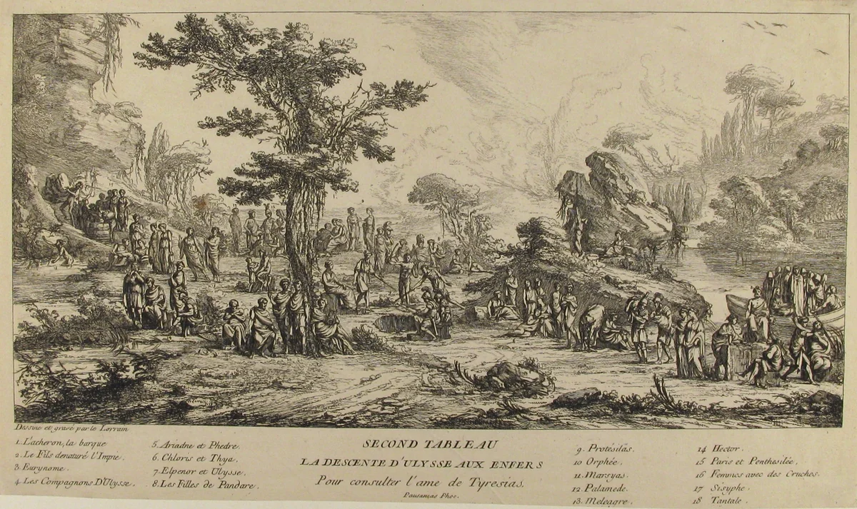 La Descente D'Ulysse Aux Enfers by Louis Joseph le Lorrain, print, 1725-1759