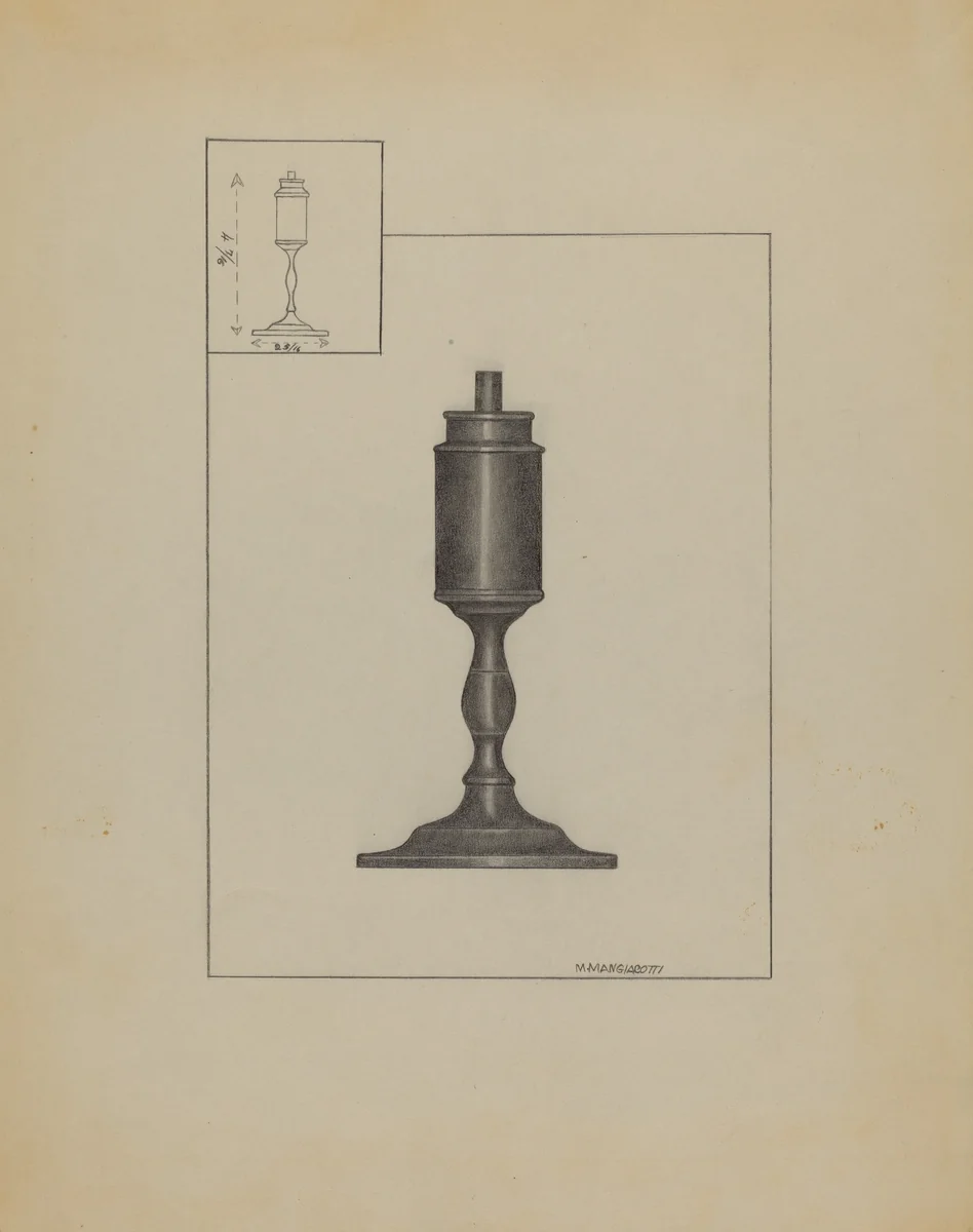 Lamp by Matthew Mangiacotti, index of american design, 1936