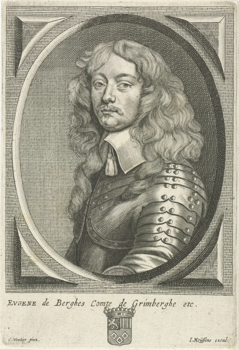 Portret van Eugène de Berghes by Cornelis Meyssens, print, 1650-1670