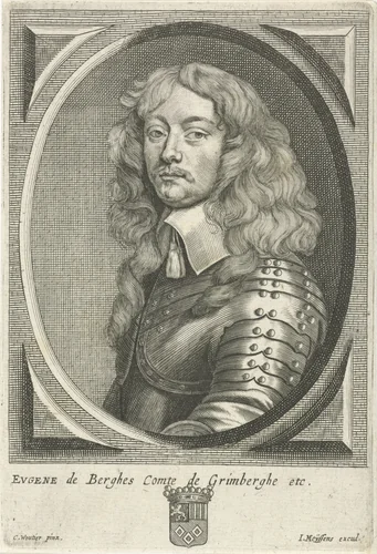 Portret van Eugène de Berghes by Cornelis Meyssens, print, 1650-1670