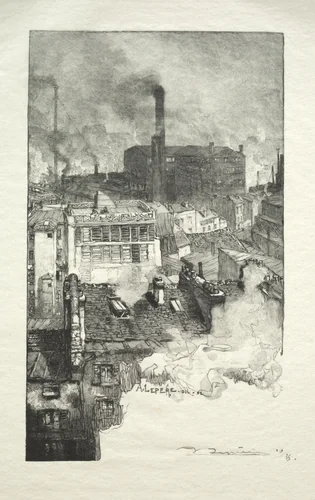Quartier des Gobelins by Auguste Louis Lepère, print, 1889