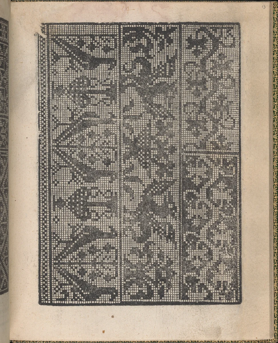 Ornamento delle belle & virtuose donne, page 7 (verso) by Matteo Pagano, book, 1554