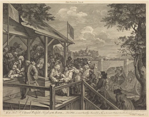 The Polling by Francois Morellon de La Cave; William Hogarth, print, 1758