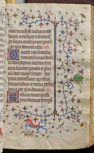 Hours of Charles the Noble, King of Navarre (1361-1425): fol. 95r, Text by Master of the Brussels Initials and Associates, book, 1400-1410