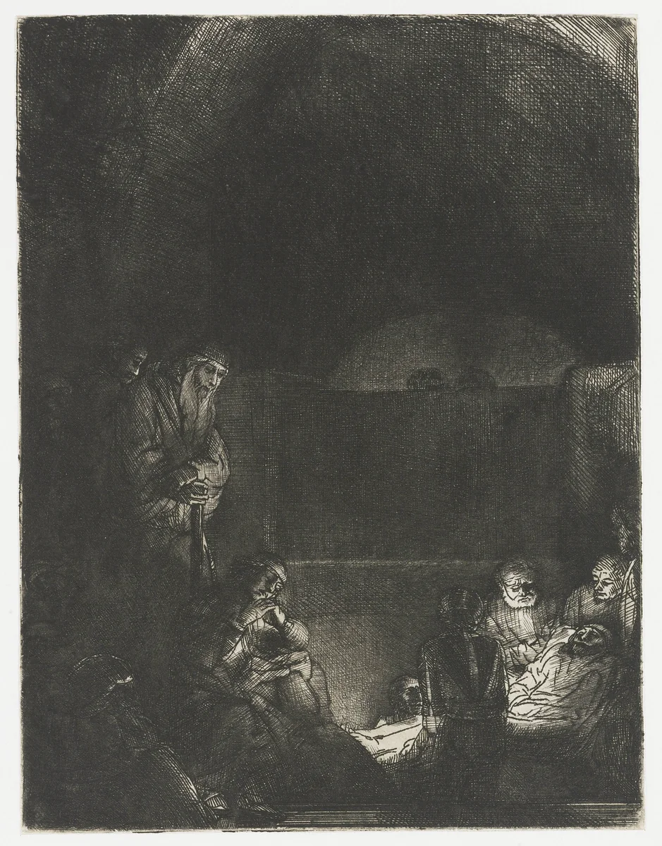 The Entombment by Rembrandt van Rijn, print, 1654