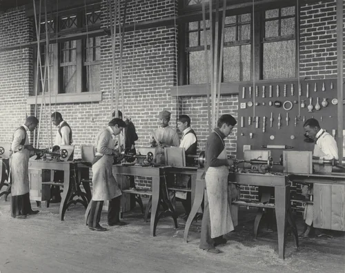 Wood-turning by Frances Benjamin Johnston, photograph, 1899