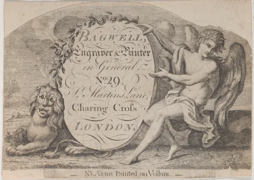 Trade Card for Bagwell, Engraver and Printer by anonymous, print, 1800-1900