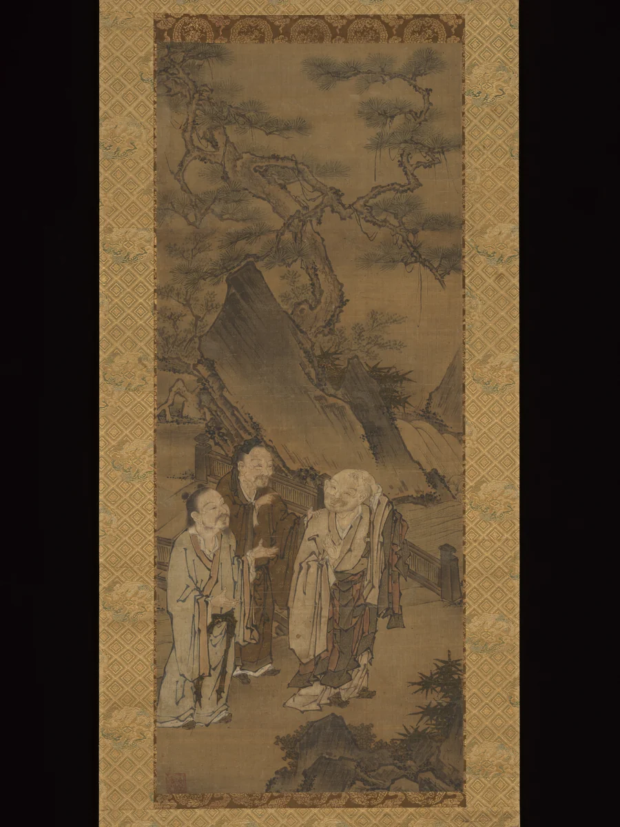 Three Laughers of Tiger Ravine by Sekishō Shōan (石樵昌安), painting, 1534-1566