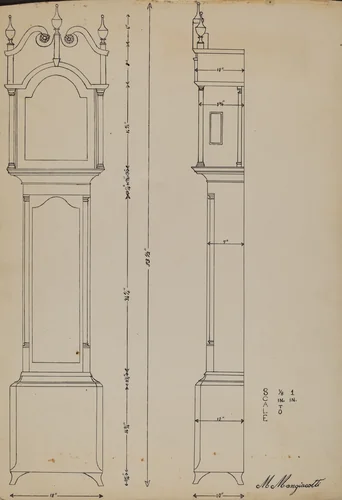 Clock by Matthew Mangiacotti, index of american design, 1935-1942