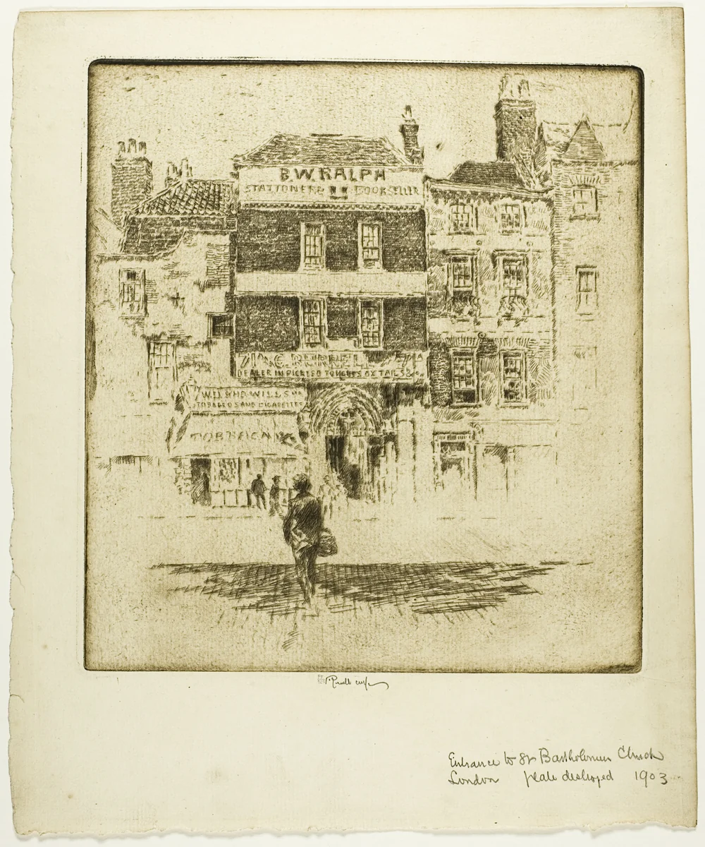 Saint Bartholomew's Gate by Joseph Pennell, print, 1907