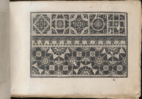 Fiori di Ricami Nuovamente Posti in Luce, page 13 (recto) by Matteo Florimi, book, 1591