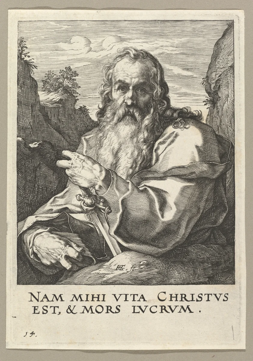 St. Paul, from "Christ, the Apostles and St. Paul with the Creed" by Hendrick Goltzius, print, 1584-1594