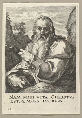 St. Paul, from "Christ, the Apostles and St. Paul with the Creed" by Hendrick Goltzius, print, 1584-1594