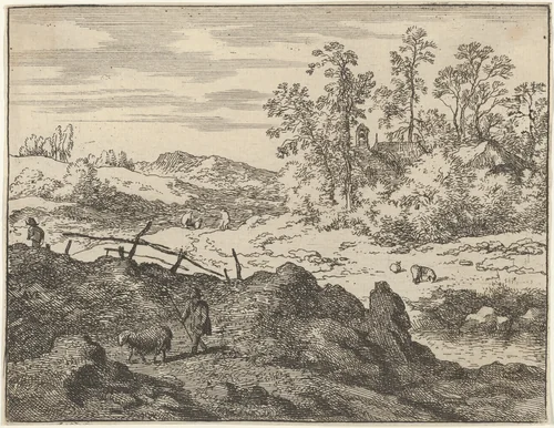 The Shepherd and the Lamb by Allart van Everdingen, print, 1621-1675