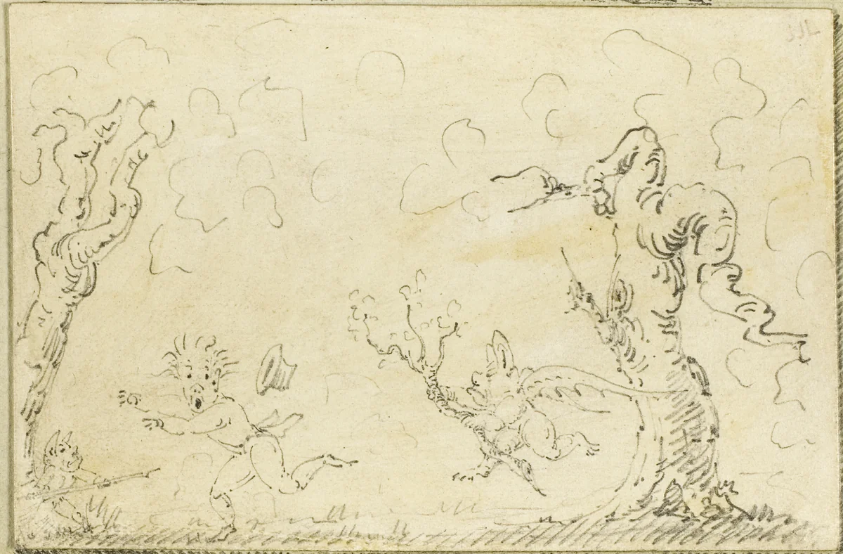 Comic Scene by George Cruikshank, drawing, 1792-1878