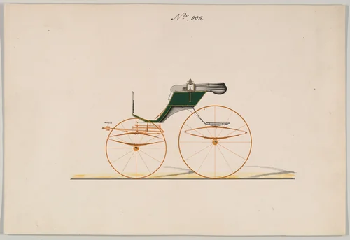Design for Unclassified Carriage, no. 908 by Brewster & Co., drawing, 1850-1870