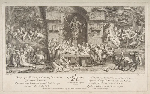 The Passion for Gambling by Claude Gillot, print, 1685-1722