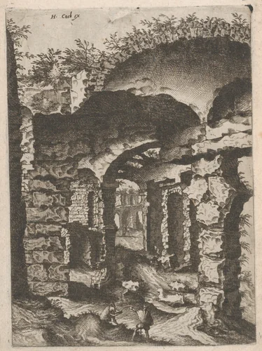 Vaults with Bosse Blocks, from "Roman Ruins and Buildings" by Johannes van Doetecum, print, 1562