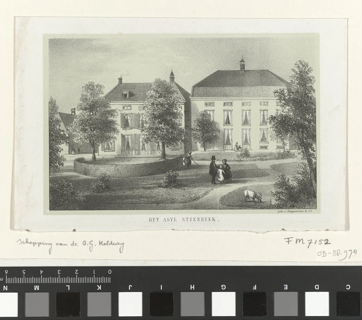 Asyl Steenbeek, gesticht voor gevallen vrouwen, 1848 by anonymous, print, 1853